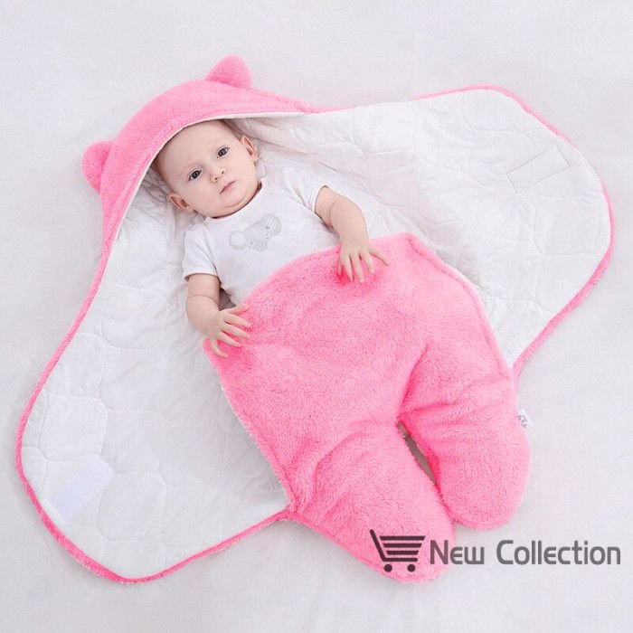 1715079327-pink-main High Quality Baby Sleeping Bag Ultra-Soft Fluffy Fleece Newborn Receiving Blanket Infant Boys Girls Clothes Sleeping Nursery Wrap Swaddle