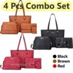 4PCS/Set Women Lady Fashion Leather Handbag Shoulder Bag