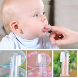 3Pcs Baby Feeding Combo Set | Baby Bibs | Silicon Finger Brush | Baby Fruit Feeder
