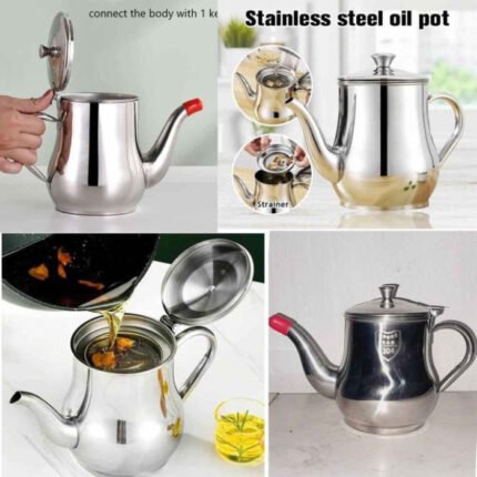 5𝟓𝟎𝐌𝐋 Stainless Steel Oil Pot with Strainer