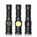 7000 Lumen Battery Indicator 30w LED 1200m Long Range Strong Light LED Rechargeable Magnetic Torch Zoomable Flashlight