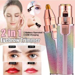 Chargeable Flawless 2 in 1 Eye Brow And Facial Hair Remover Machine