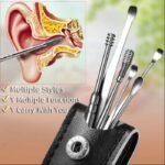 6PCS Ear Cleaner Set Stainless Steel With Lather Case